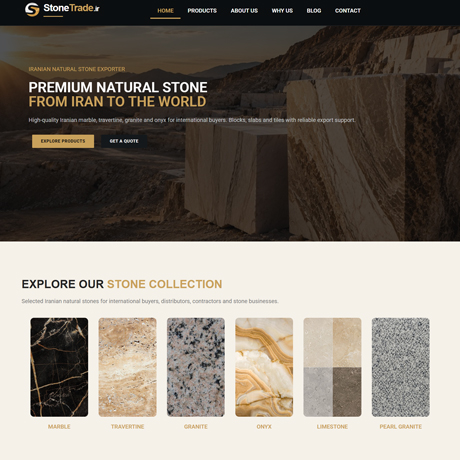 طراحی سایت StoneTrade.ir