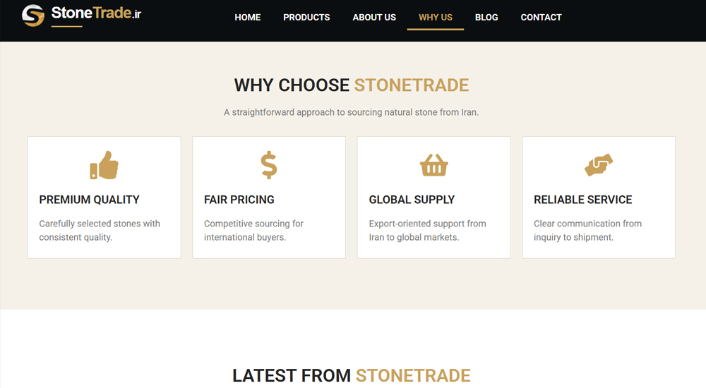طراحی سایت StoneTrade.ir